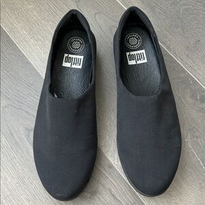 FitFlop Superskate Uberknit Black Stretch Slip-On Loafers Women’s Size 8.5